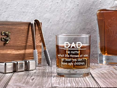 Funny rođendanski pokloni za tatu od kćeri Son Kids, tata bez obzira na sve / ružna djeca Whisky Glass poklon