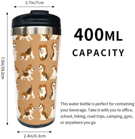 Yipaidel Beagle Dog Crtani putni šalice za kafu za žene, šalica od nehrđajućeg čelika za rođendan majčin