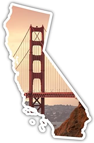 Kalifornijska državna oblika Golden Gate Bridge San Francisco CA naljepnica naljepnica 3x5 inča