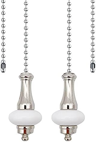 Dotlite Ceramic plafon Fan Pull Chain Set, 2kom bijele dekorativne Fan Pull Chain privjesak produžetak,