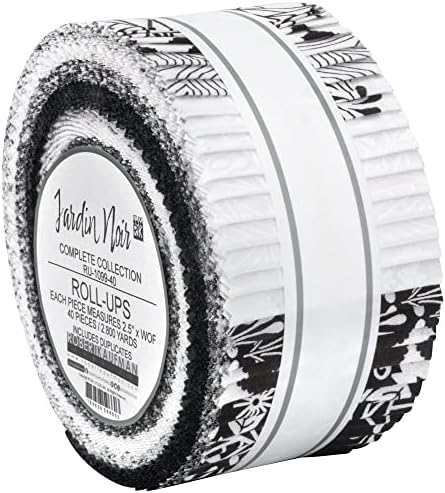 Jardin Noir smotajte 40 2,5-inčnih traka Jelly Roll Robert Kaufman Fabrics RU-1099-40