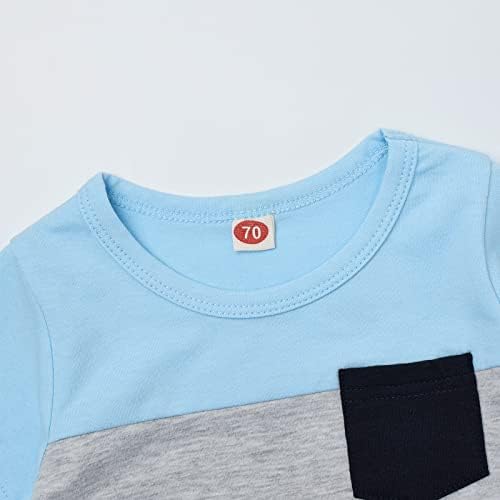 Toddler baby Boy odjeća za dječake ljetna odjeća kratki rukav Patchwork T-Shirt & čvrsti šorc Set 12 mjeseci-4T