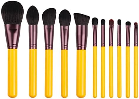 MMLLZEL Šminka četkica-žuta serija 11pcs sintetička četkica za kosu set-lica i kozmetička kozmetička olovka-umjetna