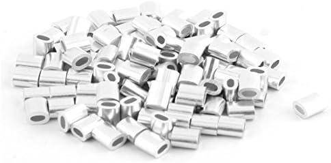 Aexit Aluminij Ovalni lanac & amp; uže okovi Ferules rukavi 6 x 4mm srebrni ton 100kom za 0.07 prečnik čelične