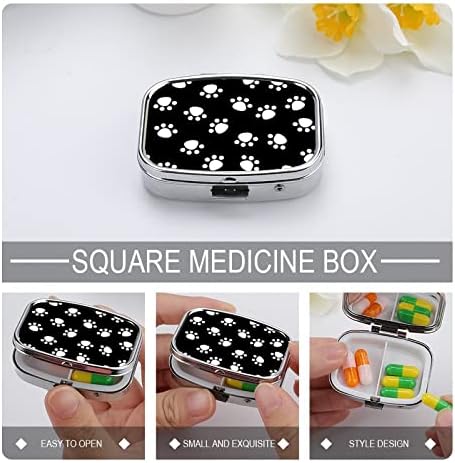 Kutija za pilule životinjska pseća šapa štampa kvadratnu futrolu za tablete za lijekove prenosiva kutija