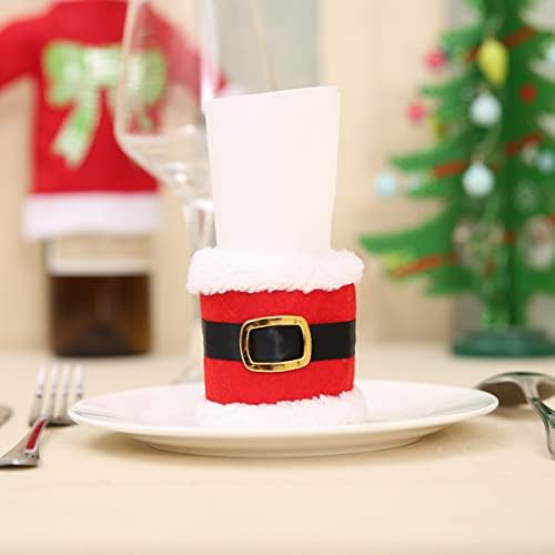 Acewen Set od 6 božićnih prstenova za salvete Creative Santa Claus dizajn pojasa za prstenove za salvete