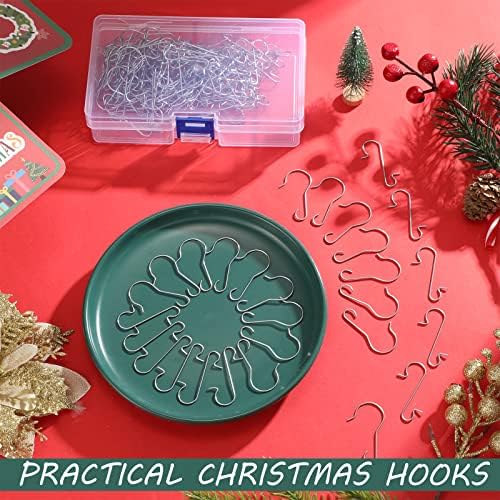 200 komada božićne ornamentne kukel rasuti 1,6 inčni metalni osnivački vješalice C i s ukrašenih ukrasnih