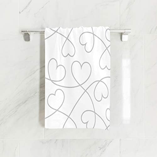 Naanle Valentines Dan Bijela krivulja Line Srce Dekoracija teksture Ispiši meko kupatilo Ručnici u apsorpciji