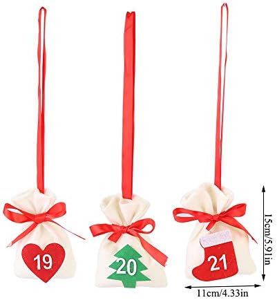 Božić Advent Kalendar 2022, viseći Advent kalendari Candy poklon torbe DIY Božić odbrojavanje Božić dekoracije