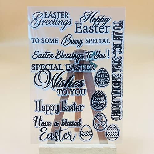 Lily Craft Linda Craft 1pc Happy Uskršnji pozdravi Jasne marke za dekoraciju za izradu kartice i DIY ScretBookring
