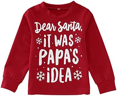 Toddler Boys Girginje Božićno slovo s dugim rukavima Ispisuje pulover Dječji dukseri na vrhu odjeća