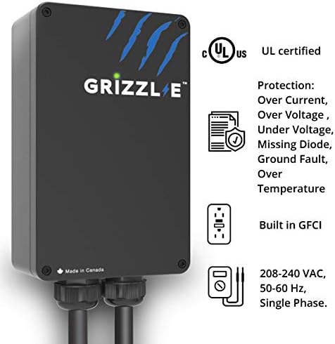 Grizzl-e Level 2 EV punjač, 16/24/32/40 Amp, NEMA 14-50 utikač / 06-50 utikač, 24 stope Premium kabl, unutrašnja