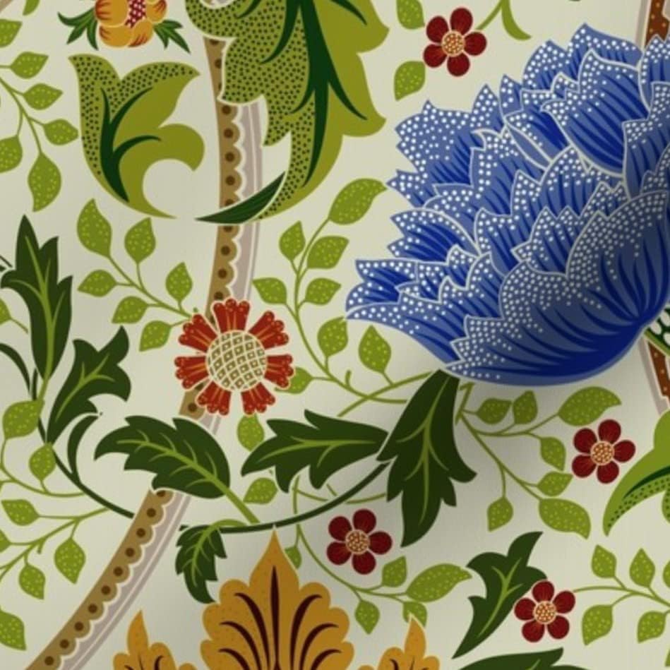 Spoonflower Fabric - William Morris Victorian Arts and Crafts Windrush Vintage cvjetno štampano na laticama