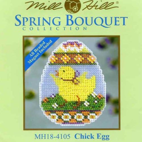 Chick Egg Beaded broje Cross Stitch Kit Mill Hill 2014 Spring Bouquet MH184105