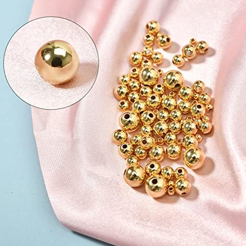 300kom 18k zlato punjene male male okrugle Odstojne perle, perle narukvica, kuglične Odstojne perle za DIY