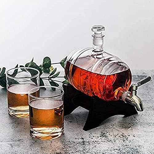 Decanter za višekratnu upotrebu Glass Whisky Liquor Decanters 1000ml Barware slavina staklena posuda za