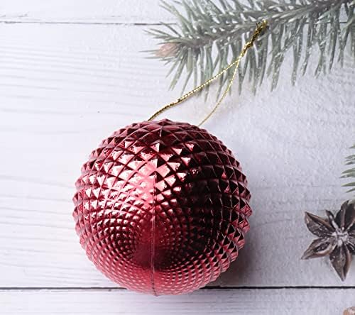 Ruwado 12 kom 6 CM ukras za božićnu loptu sa Visećom petljom velika lagana viseća otporna na lomljenje za