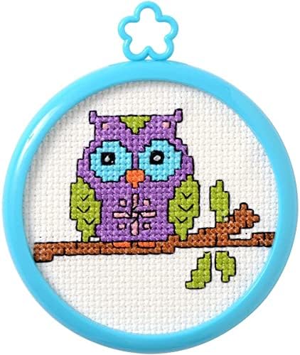 Bucilla My 1st Stitch Cross Stitch Mini Kit Bundle-Mermaid and Woodland Owl