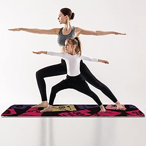 Debela neklizajuća Vježba & amp; fitnes 1/4 prostirka za jogu sa čudovištima Stari Print za Yoga Pilates