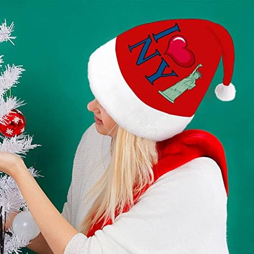 Volim New York City Božić šešir Santa Claus kape kratki pliš sa bijelim manžetama za muškarce žene Božić