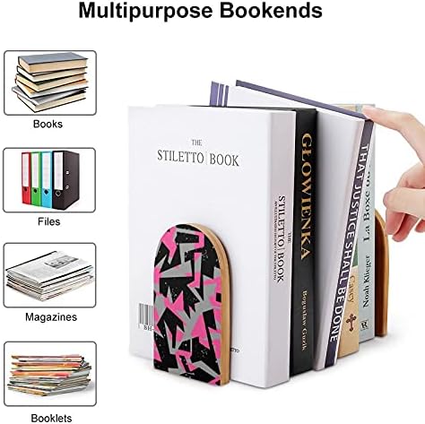 Sažetak urbani geometrijski uzorak završava Knjige za police drveni držač držača za knjige za teške knjige