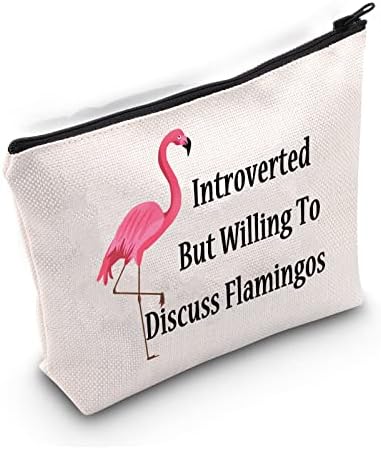 LEVLO Funny Flamingos Ljubitelji pokloni introvertirani, ali voljni da razgovaraju o plamenu šminkama Flamingos
