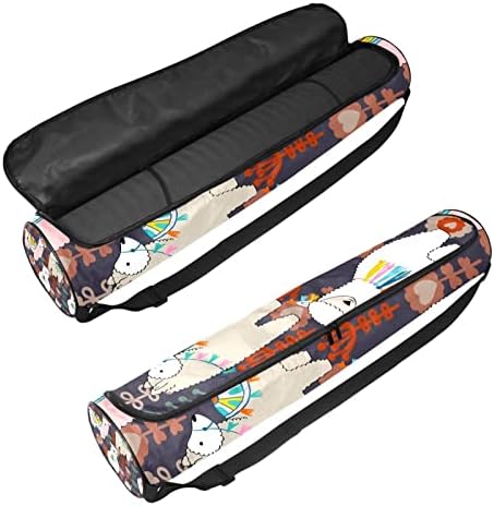 RATGDN Yoga Mat torba, Floral Animals Lamas Exercise Yoga Mat Carrier full-Zip Yoga Mat torba za nošenje