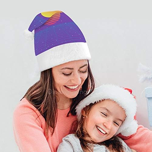 Božić Santa šešir, purpurne Sunrise Božić Holiday šešir za odrasle, Unisex Comfort Božić kape za Novu godinu