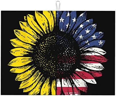 Suncokret američka zastava tiskana kuhinja jastuk za sušenje sušenja mikrovlakana za sušenje sušenja za