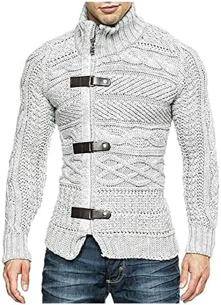 Zimska aktivna plus veličine dugih rukava muškarci klasični čvrsti boja topli džemperi Turtleneck Zipup