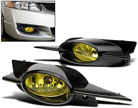 ZMAUTOPARTS Branik svjetla za maglu lampe žuta za 2009-2011 Honda Civic Coupe 2dr