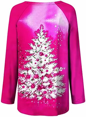 Gatxvg Božićni tišinski vrhovi za žensku Xmas Tree Grafičku tunika Majica Slatki Junior Odmor za odmor Loover