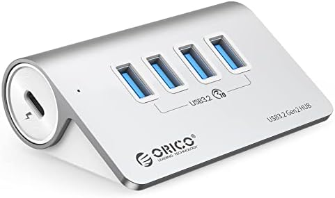 ORICO USB Hub 10Gbps sa 4 USB a porta, USB 3.2 Gen 2 Hub sa 1.64 Ft USB-C kablom i USB-A Adapter USB razdjelnik