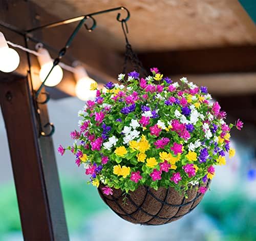 ArtBloom 16 snopova vanjskog vještačkog cvijeća UV otpornog na lažne biljke šimšira, umjetno zelenilo za unutarnje vanjske viseće biljke Vrtna trijema Prozorska kutija Kućni vjenčani dekor seoske kuće