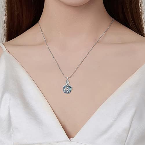 POPKIMI ogrlice za majke dan Wolf nakit [Wolf ogrlica / urna ogrlica] Sterling Silver Crystal Opal Howling