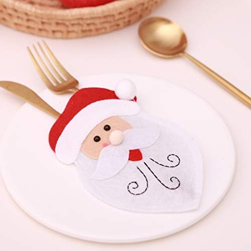 Amosfun trpezarija Tabela Decor 3pcs Božić Silverware Bag Cartoon pribor za jelo nosioci odmor Božić potrepštine