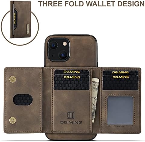 Torbica za novčanik kompatibilna sa iPhoneom 14 Plus, DG.MING Premium kožna futrola za telefon magnetna