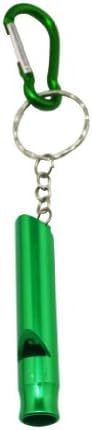 Yongshida Aluminijumska zviždaljka zelena boja sa privjeskom za ključeve i pakovanjem karabinera od 6 komada