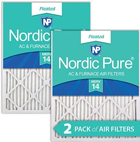 Nordic Pure 14x24x1 MERV 14 plisirani Plus karbonski AC peći filteri za vazduh 2 Pakovanje & amp; 14x14x1