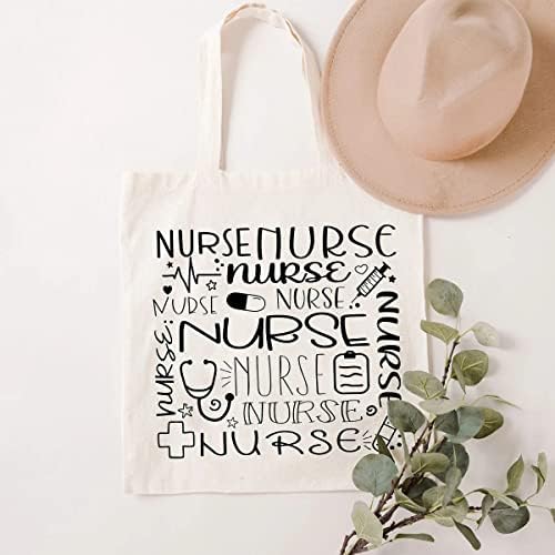 SAUIVD Nurse Canvas Tote Bag Nursing Student RN registrovani pokloni ramena kupovina višekratna pamučna
