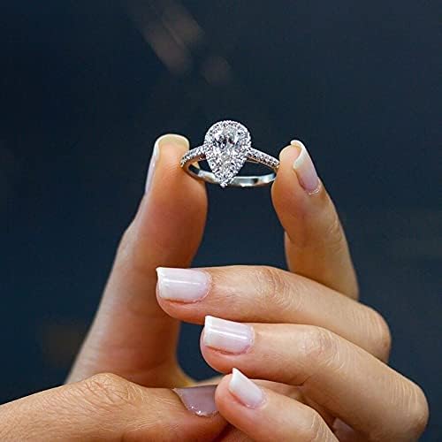 Yistu prstenovi za žene Drop u obliku pune šuplje rezbarenje u obliku ljubavi prsten dijamant dijamant vode