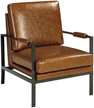 Dizajn potpisa Ashley Peacemaker moderna stolica od umjetne kože sredinom vijeka, Brown