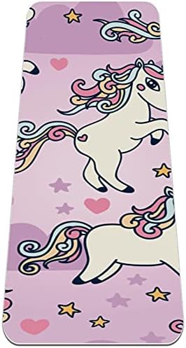 NDKMEHFOJ Cute White Unicorns Pink Little Stars Folding gimnastika Mat Yoga Mat Pad Non-Slip izgubiti težinu Vodootporan Sport Mat Vježba & nbsp;za teretanu Pilates podu