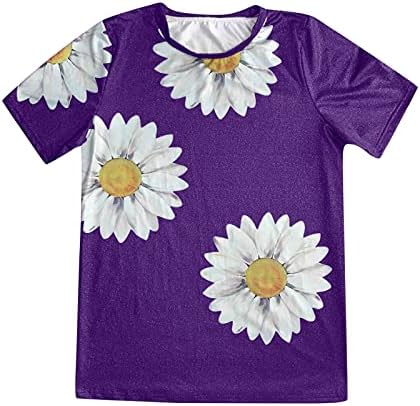 Ugrađeni vrhovi vježbanja za žene, 2023. bluza s kratkim rukavima Daisy cvjetni tisak Basic ljetne grafičke