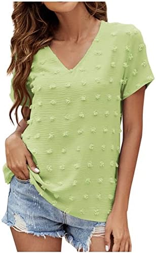 Vrhunska majica za dame Ljeto jesen 2023 odjeća Y2K kratki rukav dubok V izrez Šifon Basic Lounge Bluza