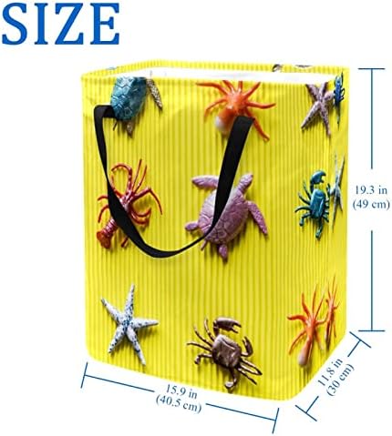 Funny Starfish Tortoise Crab Ocean World Print sklopiva korpa za veš, 60L vodootporne korpe za veš za pranje