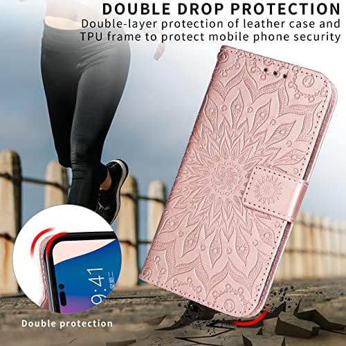 Xyx novčanik slučaj Kompatibilan sa OnePlus N10 5G, reljefni suncokret PU Koža Telefon Flip poklopac sa