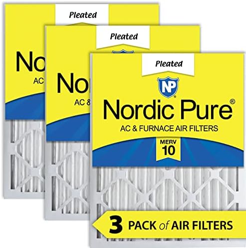 Nordic Pure 20x20x2 MERV 10 plisirani AC peći filteri za vazduh 3 pakovanja