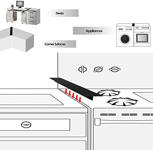 Kuhinjski Silikonski štednjak Counter Gap Cover, dugačak 21/25 inča & amp; izuzetno široke trake za punjenje razmaka peći 2 kom, između pećnice i mašine za pranje sudova, lako čisti čuvari razmaka
