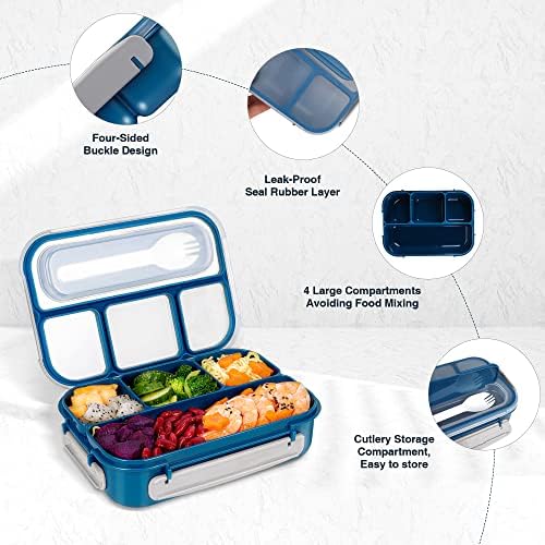 Kishilly Bento kutija za ručak za djecu / za odrasle, mikrovalna dječja bento kutija za ručak s ručkom za